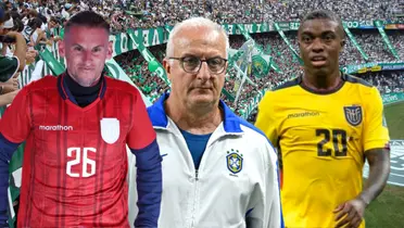 Jhegson Méndez, Dorival Júnior y Sebastián Beccacece (Foto tomada de: Wikipedia/La Tri/beIN)