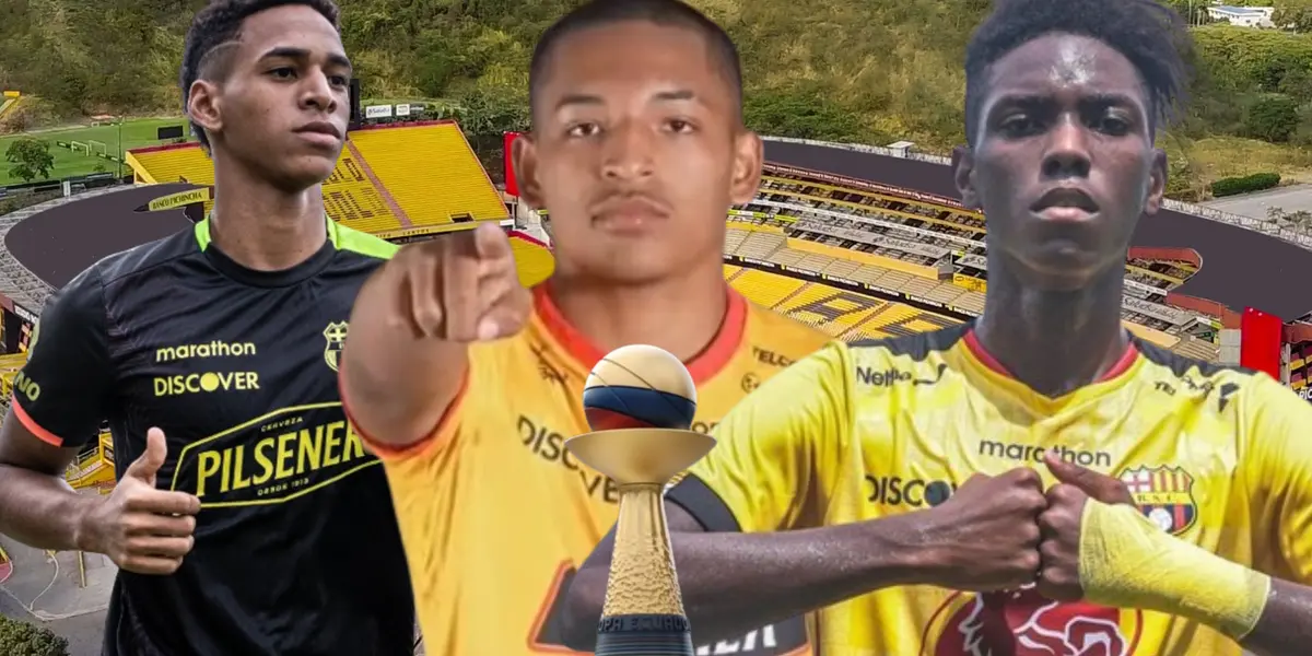 Jhon Acurio, Jandry Gómez y Allen Obando (Foto tomada de: Barcelona SC/Copa Ecuador)