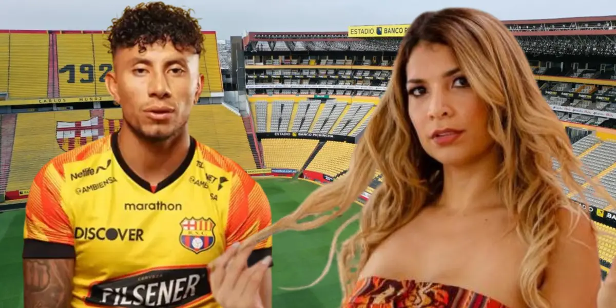 Joao Rojas y la Samba Alvarado en el Estadio Monumental (Foto tomada de: Extra/Barcelona SC/Samba Alvarado)