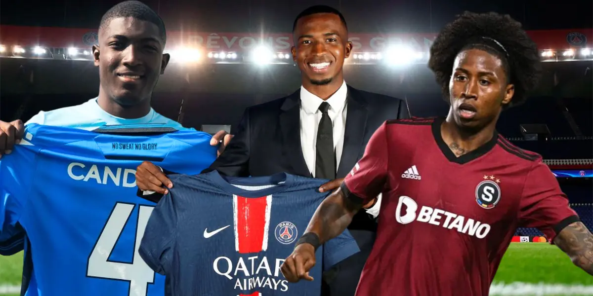 Joel Ordóñez, Willian Pacho y Ángelo Preciado (Foto tomada de: Panorama/PSG/Sparta Praga/Clube Brugge)