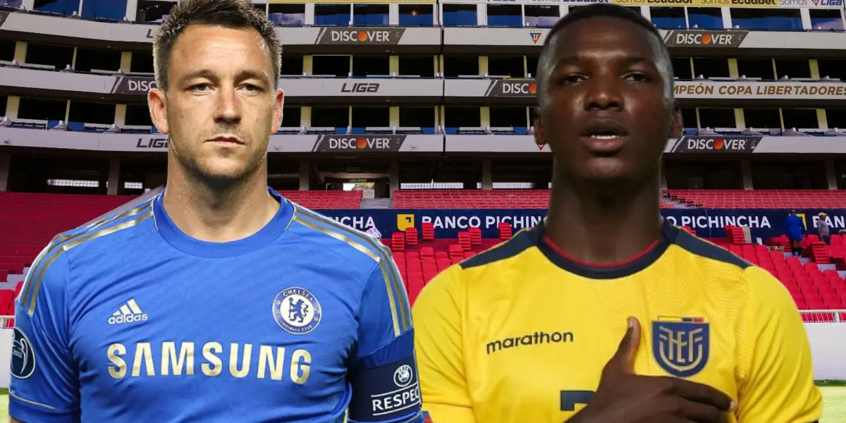 John Terry y Moisés Caicedo (Foto tomada de: Liga de Quito/Moisés Caicedo/Chelsea)