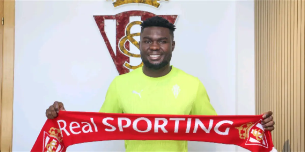 Jordy Caicedo presentado en Sporting Gijón (Fuente: Radio Huancavilca)