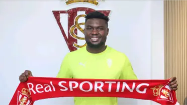 Jordy Caicedo presentado en Sporting Gijón (Fuente: Radio Huancavilca)