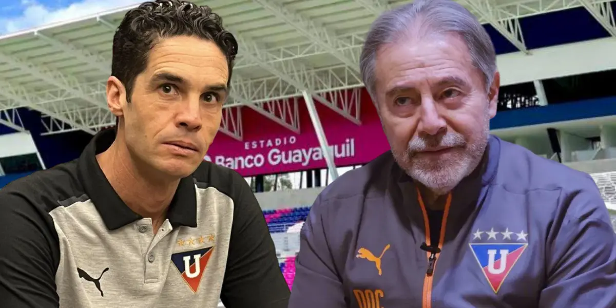 Josep Alcácer e Isaac Álvarez en el Estadio Banco Guayaquil (Foto tomada de: IDV/La Red)