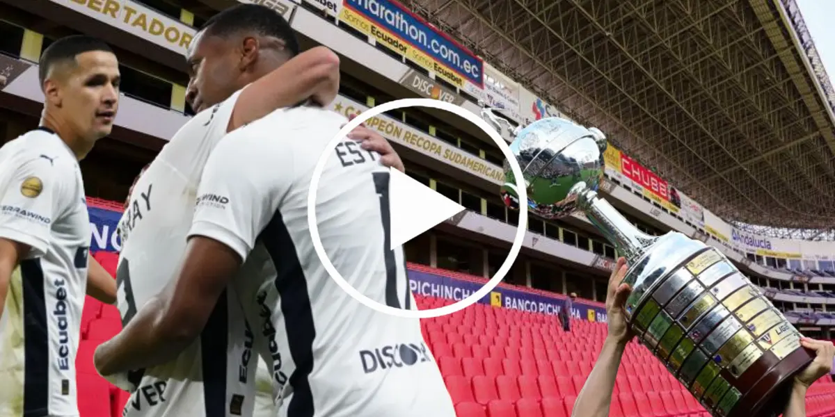 Jugadores de Liga de Quito y la Copa Libertadores en el Estadio Rodrigo Paz (Foto tomada de: Liga de Quito/API)