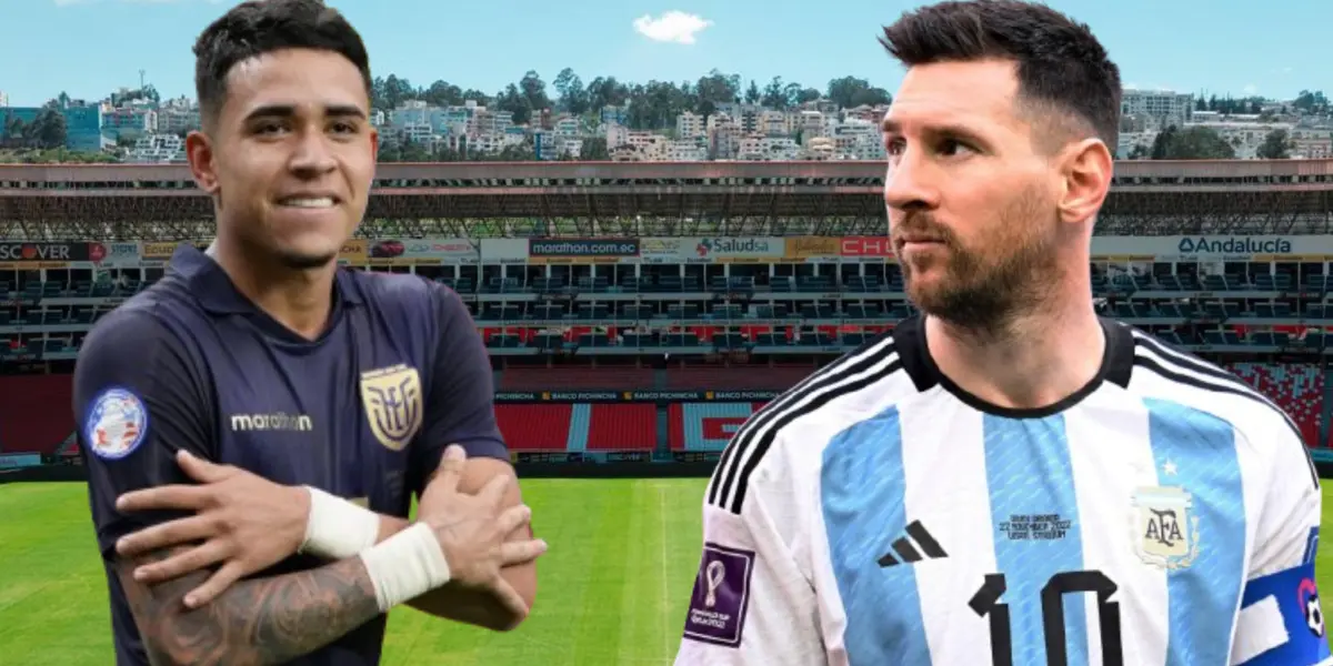 Kendry Páez y Lionel Messi (Foto tomada de: Liga de Quito/La Tri/FIFPro)