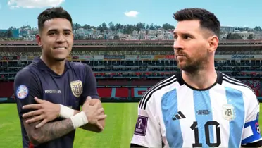 Kendry Páez y Lionel Messi (Foto tomada de: Liga de Quito/La Tri/FIFPro)