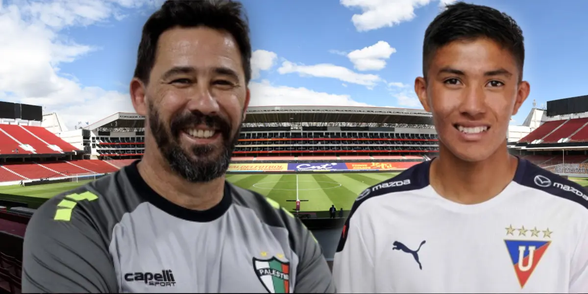 Pablo Sánchez en Palestino y Sebastián González con camiseta de Liga de Quito (Fuente: Radio La Red)