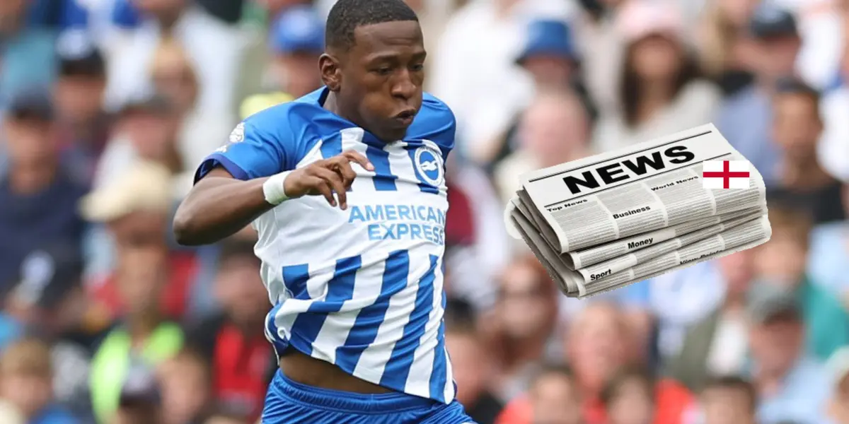 Pervis Estupiñán con la camiseta del Brighton. 