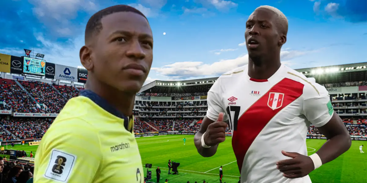 Pervis Estupiñán y Luis Advíncula (Foto tomada de: Liga de Quito/La Tri/Selección Perú)