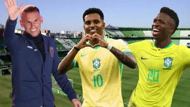 Rodrygo, Sebastián Beccacece y Vinícius Júnior (Foto tomada de: TeleMedellín/Diario AS/LM/API)