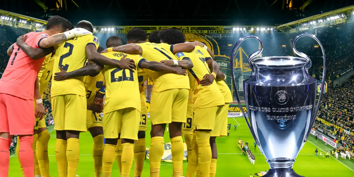 Selección Ecuatoriana junto a la Champions League en el Signal Iduna Park (Foto tomada de: Diario AS/AFP/UEFA)