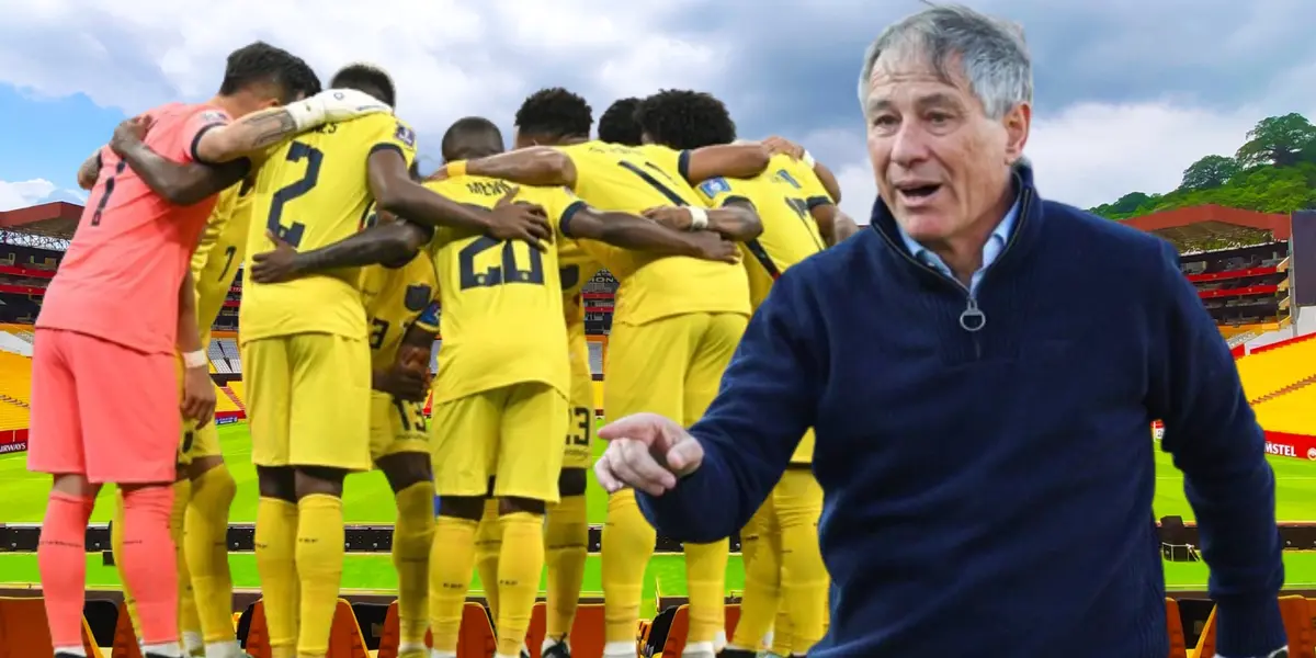 Selección Ecuatoriana y Ariel Holan en el Estadio Monumental (Foto tomada de: Barcelona SC/Independiente/EFE)