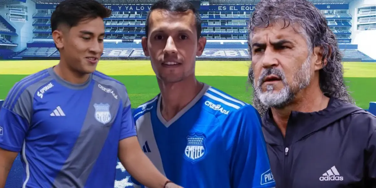 Tommy Chamba, Andrés Ricaurte y Leonel Álvarez (Foto tomada de: Emelec/Tommy Chamba)