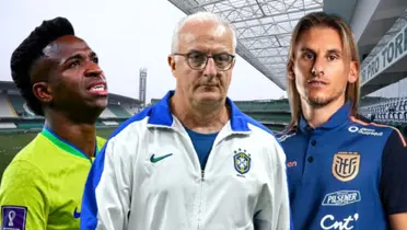 Vinícius Júnior, Dorival Júnior y Sebastián Beccacece (Foto tomada de: D10/El Colombiano/beIN/La Tri)