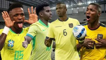 Vinícius Júnior, Rodrygo, Willian Pacho y Moisés Caicedo (Foto tomada de: América/La Tri/Selección Brasil/Marca)