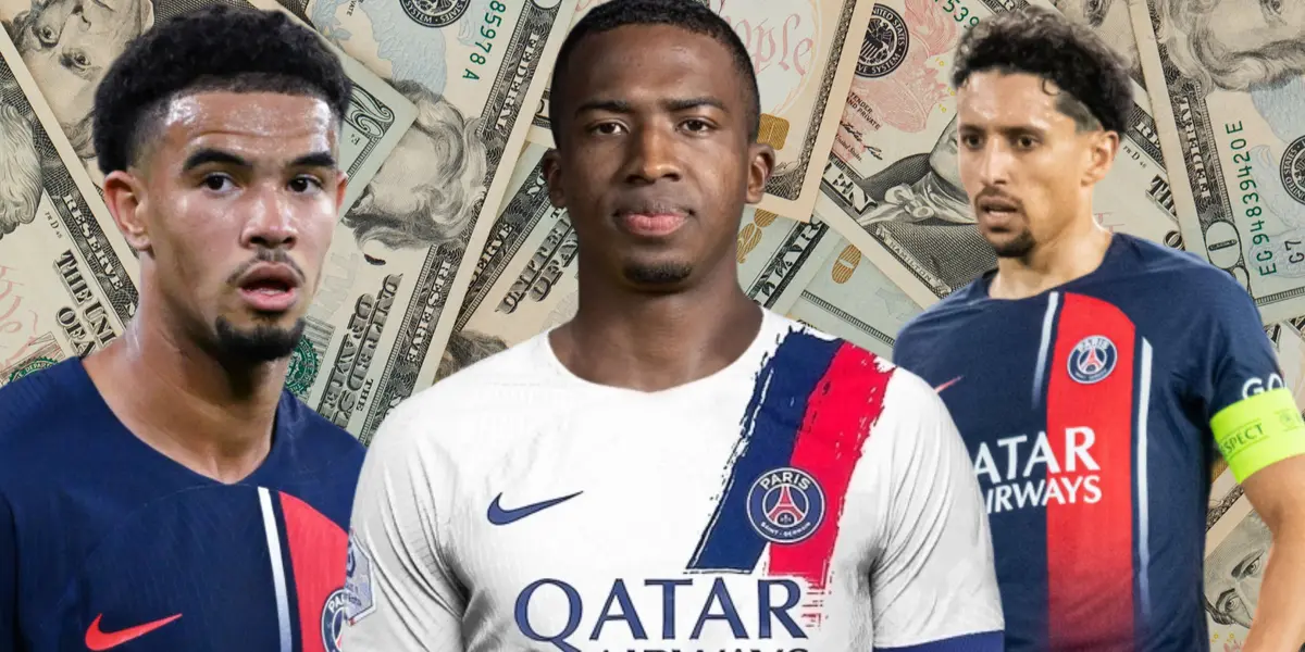  Warren Zaïre-Emery, Willian Pacho y Marquinhos (Foto tomada de: Dinero/X/Transfermarkt)