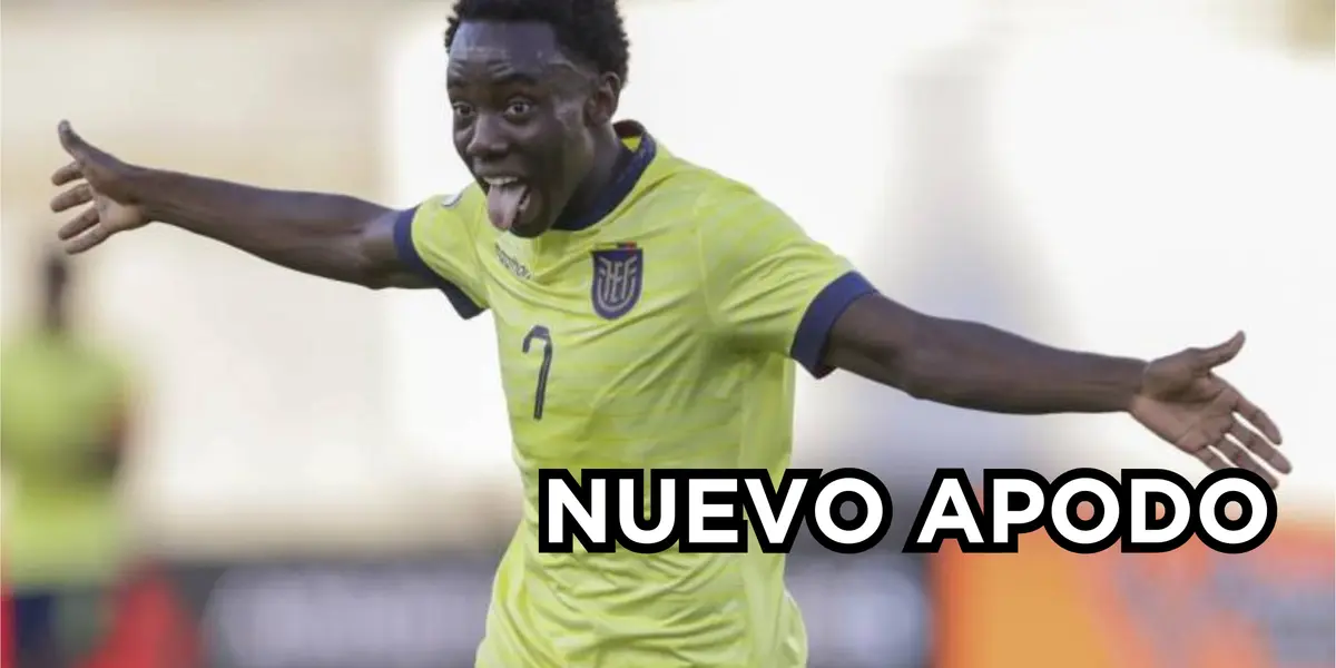 Yaimar Medina con la camiseta de la Selección Ecuatoriana. 